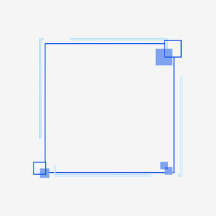 蓝色简约方形边框图形