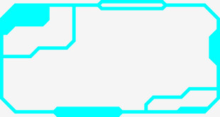 蓝绿色科技风边框图案