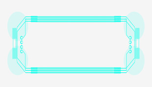 简约蓝绿色科技边框图案