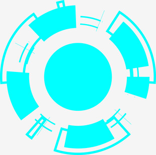 蓝色科技风圆形图案元素