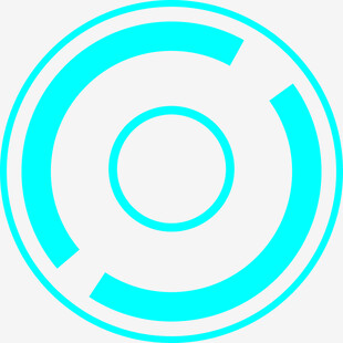 蓝绿色环形科技感图标