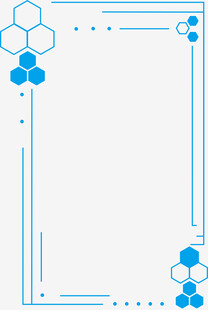 蓝色几何边框背景图
