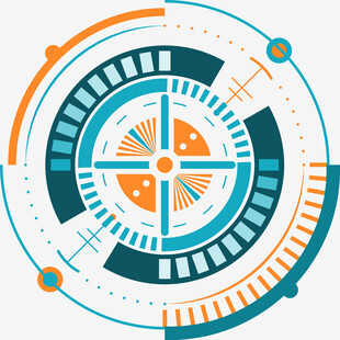 科技风圆形几何图案设计