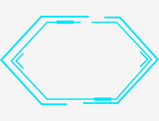 蓝线条六边形边框图案