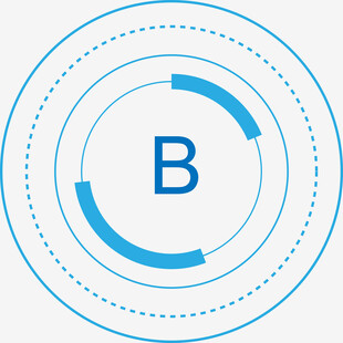 蓝色环形字母B图标设计