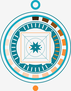 复古风格圆形罗盘图案