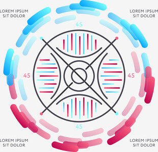 彩色DNA环形图案设计