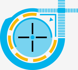 蓝色科技风瞄准图标设计