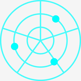 蓝色圆形辐射状图案