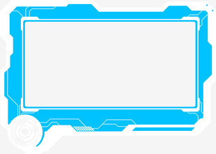 蓝色科技风边框设计元素