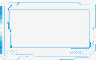 蓝色科技风边框设计元素