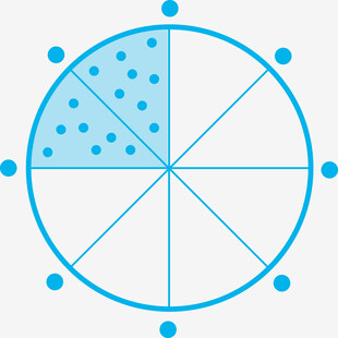 蓝色扇形图表元素设计