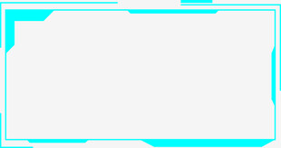 蓝白简约科技风边框背景