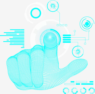 指尖触碰科技元素画面