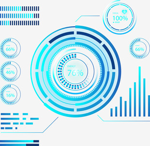 科技感蓝色圆形界面元素