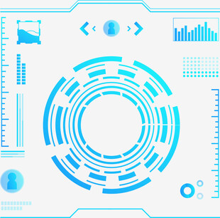 科技感蓝色圆形数据界面元素