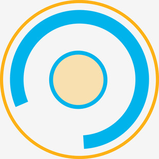 蓝黄相间环形图标设计