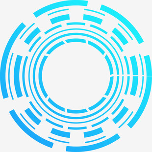 蓝白渐变环形科技图案