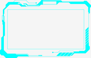 蓝绿色科技风边框背景