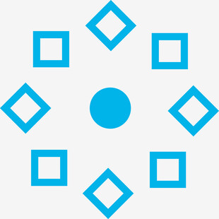 蓝色几何图形组合图案