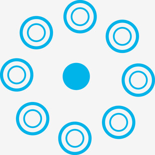 蓝色环形图案设计元素