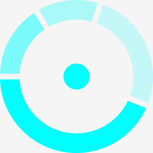 蓝白色环形图表元素