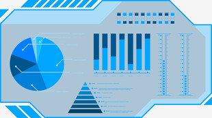 科技风数据图表界面元素