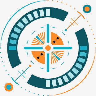 科技风圆形几何图案设计