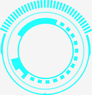 蓝绿色科技感圆形图案元素