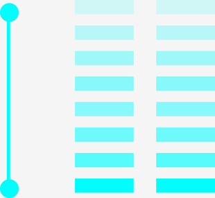 蓝绿渐变条形图表元素