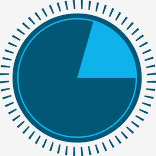 蓝色扇形统计图图标