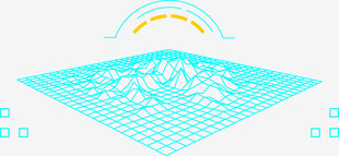 几何风格的山川日出图案