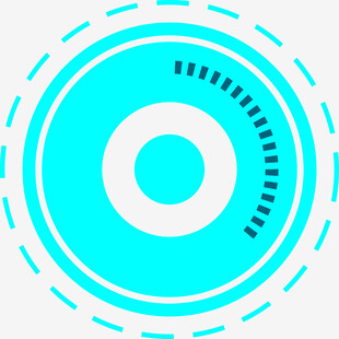 蓝色科技风圆形图标元素