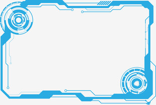 蓝色科技风边框设计元素