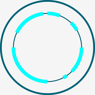 蓝色环形科技感图形元素