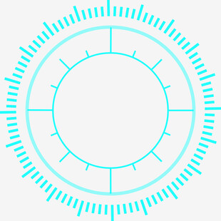 蓝绿色科技风圆形边框图案