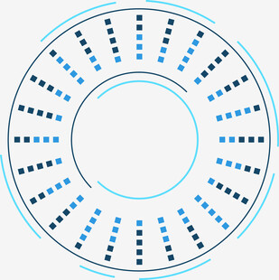 蓝色环形点阵图案设计