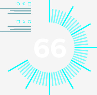 蓝色放射状数字66图标