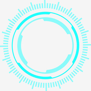 蓝色科技风圆形边框图案