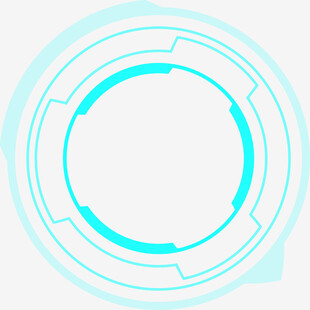 科技感蓝色圆形边框元素