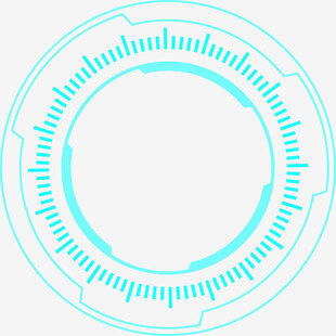 科技感蓝色圆形边框元素