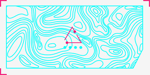 蓝绿波纹背景中的字母A