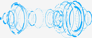 蓝色渐变环形线条图案