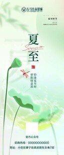 夏至节气清新插画海报