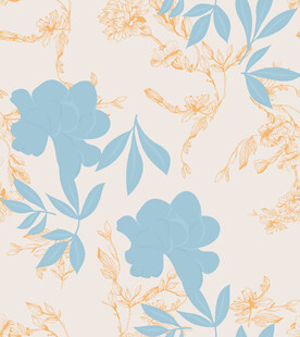 蓝黄花卉图案背景纹理