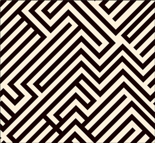 黑白几何线条迷宫图案