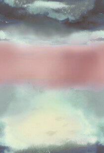 梦幻渐变天空水彩画