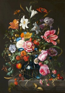 古典花卉静物油画作品
