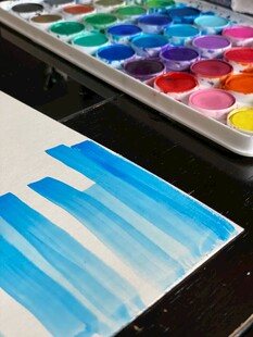 水彩绘画创作场景展示