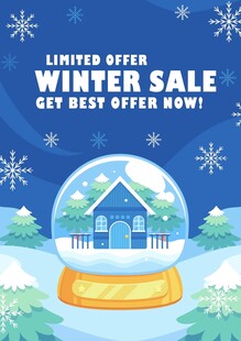 冬季促销限时优惠海报